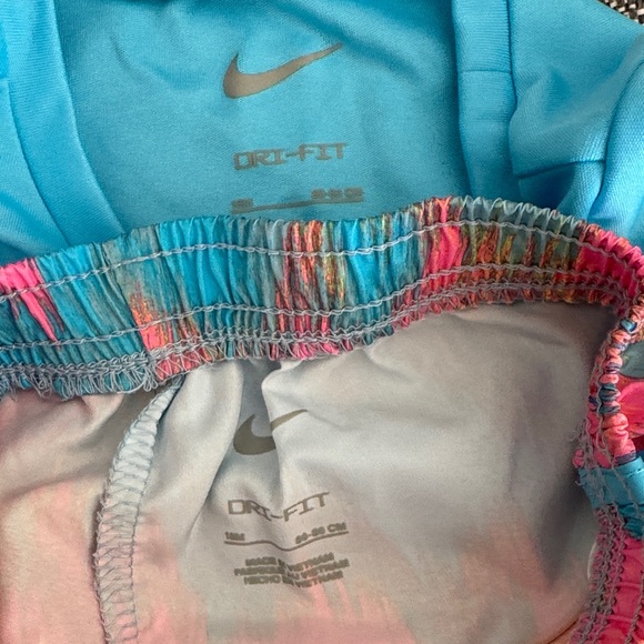 Nike Light Blue Dri-FIT Shirt and Colorful Shorts - Picture 2 of 3